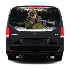 Наклейка на заднє скло 3D TUNING STUDIO Кулеметник 1480х700х0.18мм