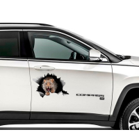 3д наклейка на двері авто 3D TUNING STUDIO Леопард  441х300х0.15мм