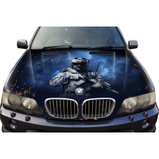Наклейка на капот 3D TUNING STUDIO Воїн ЗСУ 1500х1200х0.080мм