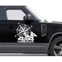 Наклейки смуги 3D TUNING STUDIO Компас 4х4 off road 550х490х0.060мм=2штуки