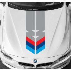 Наклейки смуги на капот 3D TUNING STUDIO БМВ М 980х170х0.15мм=2штуки