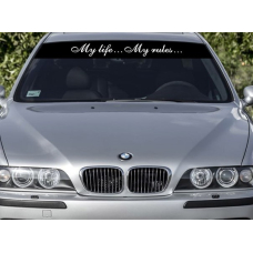Наклейка на лобове скло авто 3D TUNING STUDIO Май лайф My life 1300х200х0.080мм