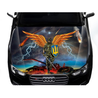 3д наклейка на капот 3D TUNING STUDIO Архангел Воїн ЗСУ щит тризуб 1500х1200х0.080мм