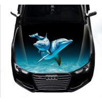 3д наклейка на капот 3D TUNING STUDIO Дельфіни 2 1500х1200х0.080мм