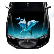 3д наклейка на капот 3D TUNING STUDIO Дельфіни 2 1500х1200х0.080мм