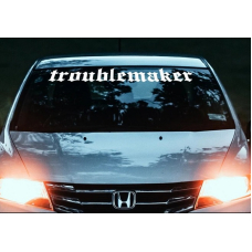 Наклейка на лобове скло авто 3D TUNING STUDIO TROUBLEMAKER 900х130х0.080мм