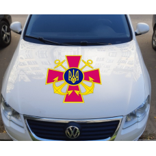 Наклейка на капот авто 3D TUNING STUDIO ВМС України 490х490х0.15мм
