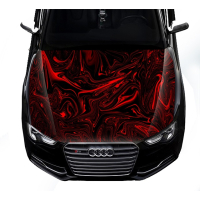 Наклейка на капот 3D TUNING STUDIO Абстракція шовк червоний 1500х1200х0.080мм