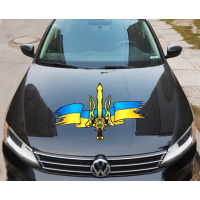 Наклейка на капот 3D TUNING STUDIO Прапор тризуб меч 590х845х0.15мм
