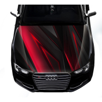 Наклейка на капот 3D TUNING STUDIO Абстракція червона 1500х1200х0.080мм