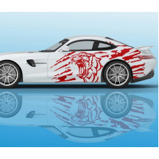 Наклейки на авто 3D TUNING STUDIO Тигр 2100х680х0.070мм=2штуки