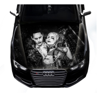 Наклейка на капот 3D TUNING STUDIO Харлей Квін чб 1500х1200х0.080мм