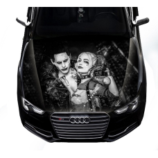 Наклейка на капот 3D TUNING STUDIO Харлей Квін чб 1500х1200х0.080мм