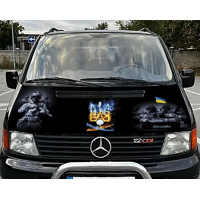 Наклейка на капот мікроавтобуса ARB 3D TUNING STUDIO Воїн танк ЗСУ 1650х700х0.080мм