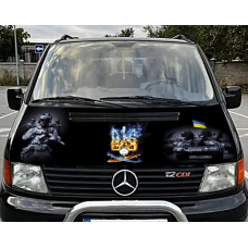 Наклейка на капот мікроавтобуса ARB 3D TUNING STUDIO Воїн танк ЗСУ 1650х700х0.080мм