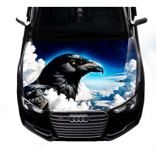 Наклейка на капот 3D TUNING STUDIO Ворон хмари 1500х1200х0.080мм