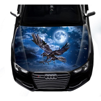 Наклейка на капот 3D TUNING STUDIO Ворон місяць 1500х1200х0.080мм