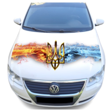 Наклейка на капот 3D TUNING STUDIO Кулаки тризуб Україна бт 1500х1200х0.080мм