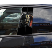Наліпки на стійки дверей авто ARB 3D TUNING STUDIO Череп крила 500х220х0.15мм=2штуки