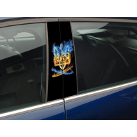 Наклейки на стійки дверей авто ARB 3D TUNING STUDIO Тризуб 500х220х0.15мм=2штуки
