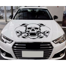 Наклейка на капот ARB 3D TUNING STUDIO Черепа чорні 600х390х0.070мм