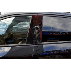 Наклейки на стійки дверей авто ARB 3D TUNING STUDIO Доберман 500х220х0.15мм=2штуки