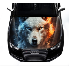 Наклейка на капот ARB 3D TUNING STUDIO Вовк вогонь 1500х1200х0.080мм
