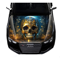 Наклейка на капот ARB 3D TUNING STUDIO Череп золото 1500х1200х0.080мм