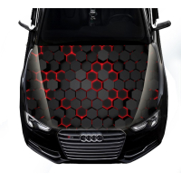 Наліпка на капот ARB 3D TUNING STUDIO Соти чорно червоні 1500х1200х0.080мм