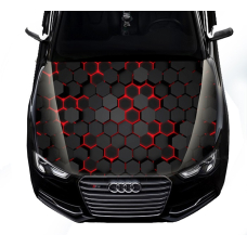 Наліпка на капот ARB 3D TUNING STUDIO Соти чорно червоні 1500х1200х0.080мм