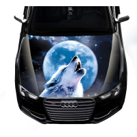 Наклейка на капот ARB 3D TUNING STUDIO Вовк місяць небо 1500х1200х0.080мм