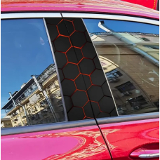 Наклейки на стійки дверей авто ARB 3D TUNING STUDIO Соти Ч 500х220х0.15мм=2штуки