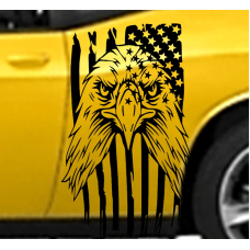 Наклейка на авто ARB 3D TUNING STUDIO Орел прапор США 530х920х0.075мм