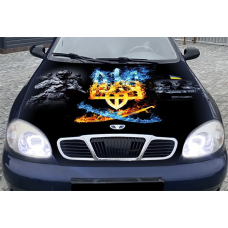 Наклейка на капот Ланос ARB 3D TUNING STUDIO Воїн танк ЗСУ 1500х1370х0.15мм