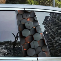 Наклейки на стійки дверей авто ARB 3D TUNING STUDIO Соти метал 500х220х0.15мм=2штуки