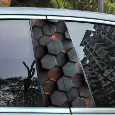 Наклейки на стійки дверей авто ARB 3D TUNING STUDIO Соти метал 500х220х0.15мм=2штуки