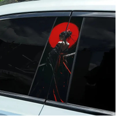 Наклейки на стійки дверей авто ARB 3D TUNING STUDIO Японка самурай 500х220х0.15мм=2штуки