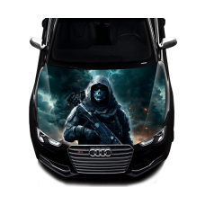 Наклейка на капот ARB 3D TUNING STUDIO Воїн ЗСУ череп автомат 1500х1200х0.150мм