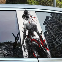 Наклейки на стійки дверей авто ARB 3D TUNING STUDIO Дівчина самурай 500х220х0.15мм=2штуки
