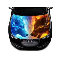 Наклейка на капот ARB 3D TUNING STUDIO Вовк вовчиця вогонь 1500х1200х0.150мм