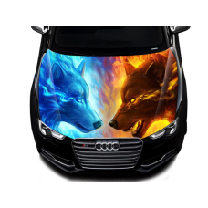 Наклейка на капот ARB 3D TUNING STUDIO Вовк вовчиця вогонь 1500х1200х0.150мм