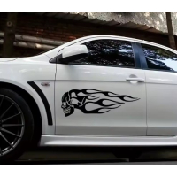 Наклейки на авто ARB 3D TUNING STUDIO Череп вогонь 560х180х0.075мм=2штуки
