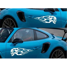 Наклейки на авто ARB 3D TUNING STUDIO Череп вогонь Б 560х180х0.075мм=2штуки
