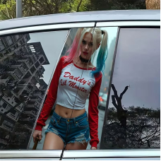 Наклейки на стійки дверей авто ARB 3D TUNING STUDIO Харлі квін КЛ 500х220х0.15мм=2штуки