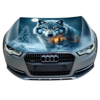 Наклейка на капот ARB 3D TUNING STUDIO Вовк ліс місяць 1500х1200х0.150мм