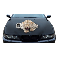 Наклейка на капот 3D TUNING STUDIO Леопард чорний фон 1200х1500х0.080мм
