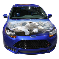 3д наклейка на капот 3D TUNING STUDIO Лев білий 2 1200х1500х0.080мм