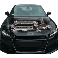 3д наклейка на капот 3D TUNING STUDIO Двигун чорної ауді 1350х1600х0.080мм