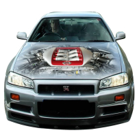 3д наклейка на капот 3D TUNING STUDIO двигун Nissan GTR 1310х1550х0.080мм