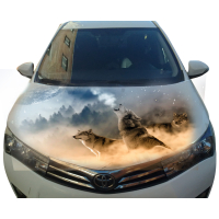 Наклейка на капот 3D TUNING STUDIO Вовки місяць 1200х1500х0.080мм